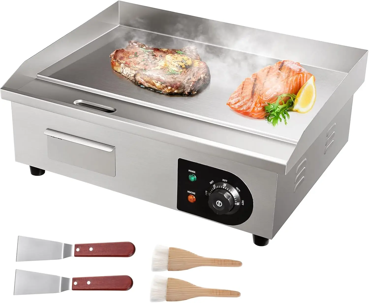 Commercial Electric Griddle Flat Top - Nordic Commercial 22-calowa patelnia elektryczna, blat