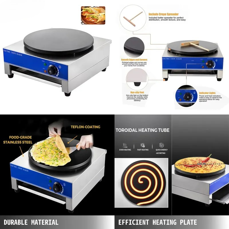 Crepe Maker Machine Electric 40Cm - Cienka Mini Maszyna do Palańczyków 40cm