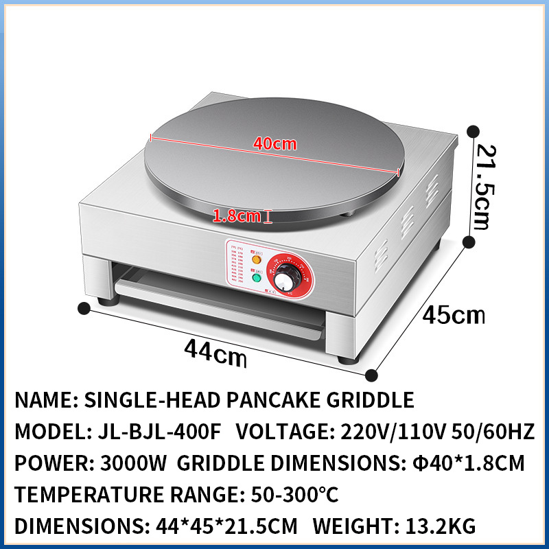 Crepe Maker Machine Electric 40Cm - Płyta grillowa 40 cm, profesjonalna elektryczna
