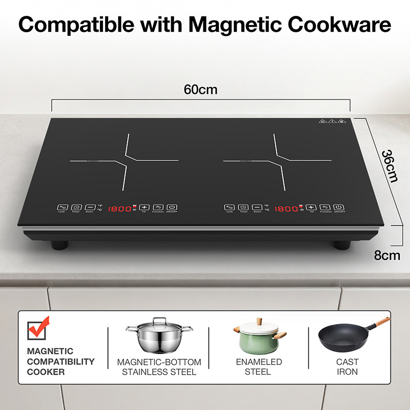 Dwupalnikowa płyta indukcyjna, – Double Induction Cooktop 220V recenzja i cena