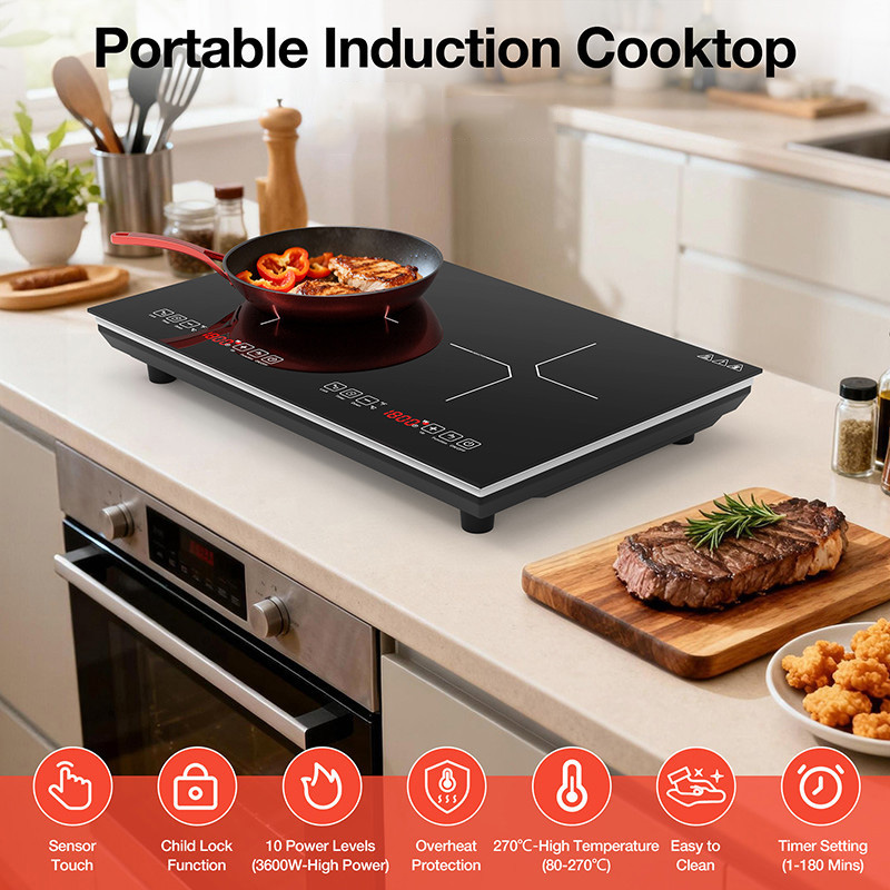 Dwupalnikowa płyta indukcyjna, – Double Induction Cooktop 220V recenzja i cena