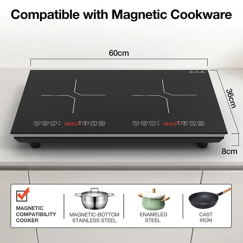 Dwupalnikowa płyta indukcyjna, – Double Induction Cooktop 220V recenzja i cena
